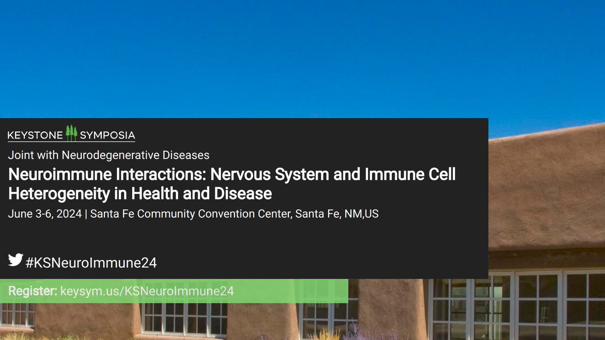 Anna Molofsky (@annamolofskylab) on Twitter photo Explore emerging #Neuroinflammation #Microglia #Neuroimmunology research <a href="/KeystoneSymp/">Keystone Symposia</a> Neuroimmune Interactions: Nervous System and Immune Cell Heterogeneity in Health and Disease , this June in Santa Fe! keysym.us/KSNeuroImmune24 #KSNeuroImmune24 Explore emerging #Neuroinflammation #Microglia #Neuroimmunology research <a href="/KeystoneSymp/">Keystone Symposia</a> Neuroimmune Interactions: Nervous System and Immune Cell Heterogeneity in Health and Disease , this June in Santa Fe! keysym.us/KSNeuroImmune24 #KSNeuroImmune24