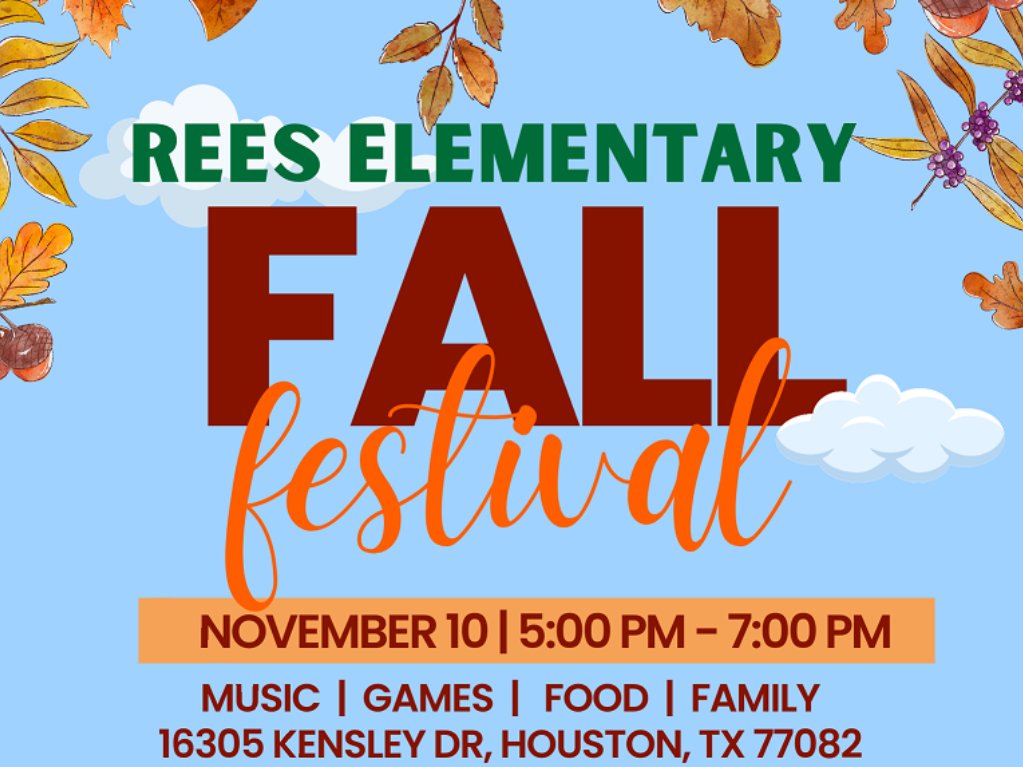 ReesStars's tweet photo. Attention Rees Stars Families and Friends! SAVE THE DATE! We are excited about our upcoming Fall Festival on November 10th from 5:00-7:00 p.m. and we can't wait to see you there! https://t.co/37WpUwInNN