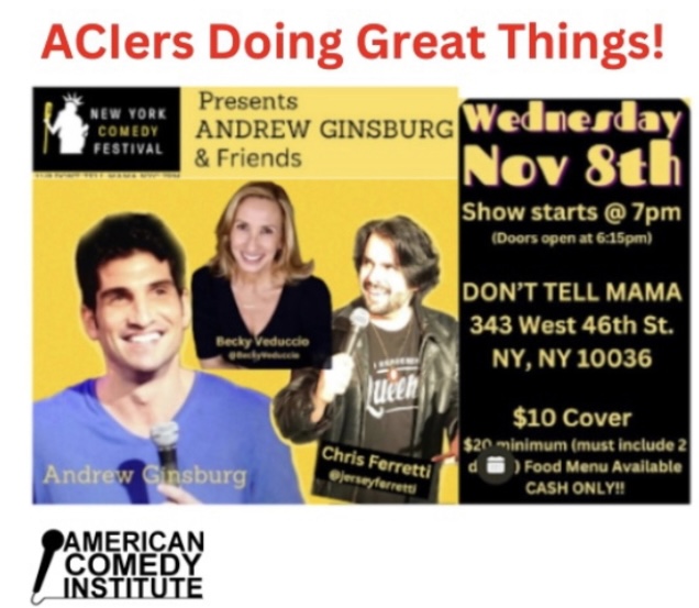 Three ACIers in one!! Don't miss this incredible show, nycomedyfestival.com/lineup/andrew-…

#americancomedyinstitute #newyorkcomedyfestival