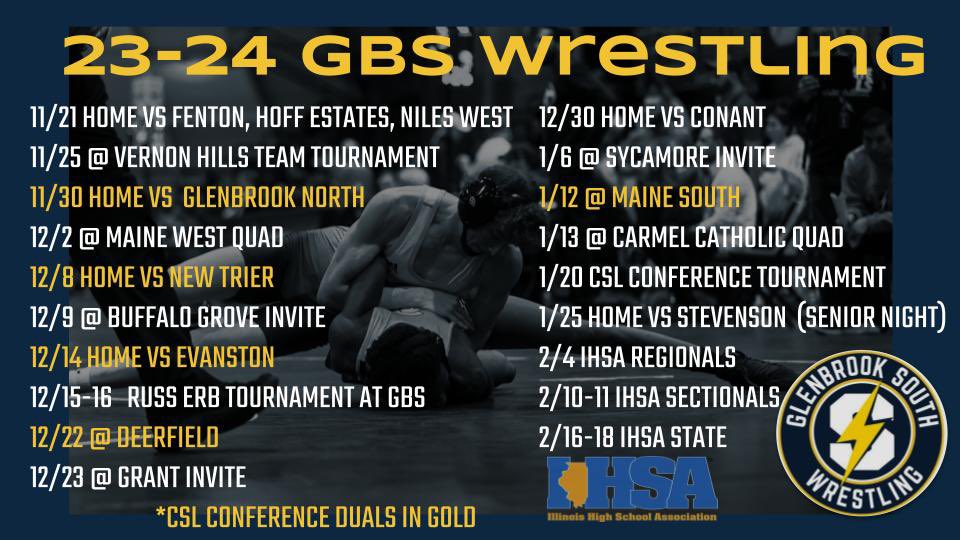 Here is the upcoming schedule for the Titans grapplers!