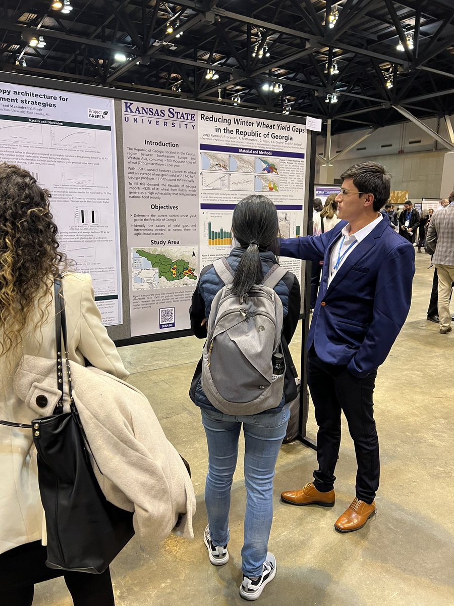KSUWheat's tweet photo. Congratulations Jorge and Luana for scoring 1st and 2nd places in the @WheatInitiative Agronomists poster competition on the @ASA_CSSA_SSSA meeting #ACSMtg great show for @KStateAgron @KansasWheat https://t.co/2kKSDtmgQ4