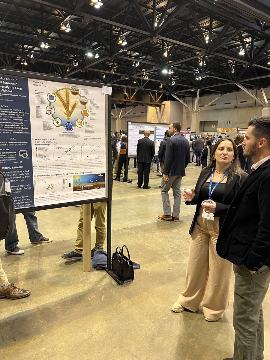 KSUWheat's tweet photo. Congratulations Jorge and Luana for scoring 1st and 2nd places in the @WheatInitiative Agronomists poster competition on the @ASA_CSSA_SSSA meeting #ACSMtg great show for @KStateAgron @KansasWheat https://t.co/2kKSDtmgQ4
