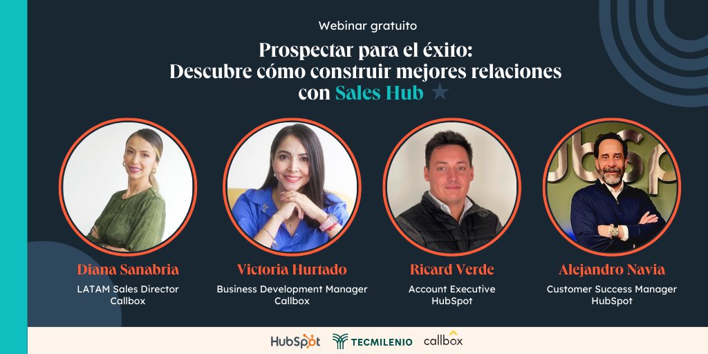 HubSpotEspanol's tweet photo. No te pierdas la próxima semana el webinar que preparamos para ti y aprende a crear mejores conexiones con tus clientes y prospectos de la mano de Ricard Verde y Alejandro Navia de HubSpot, y Diana Sanabria y Victoria Hurtado de @CallboxInc.🚀 
Regístrate https://t.co/uV0HWcbipN https://t.co/LJYq3tk9TX
