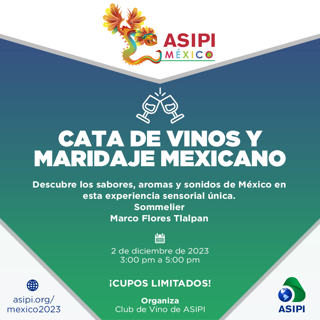 🍷💡¡Prepárate para deleitar tus sentidos!
Únete a la inigualable Cata de Vinos en #asipimexico.
Regístrate ahora
👇
asipi.org/mexico2023/cat…

¡CUPOS LIMITADOS!
.
.
.
#asipi #mexico2023 #propiedadintelectual
