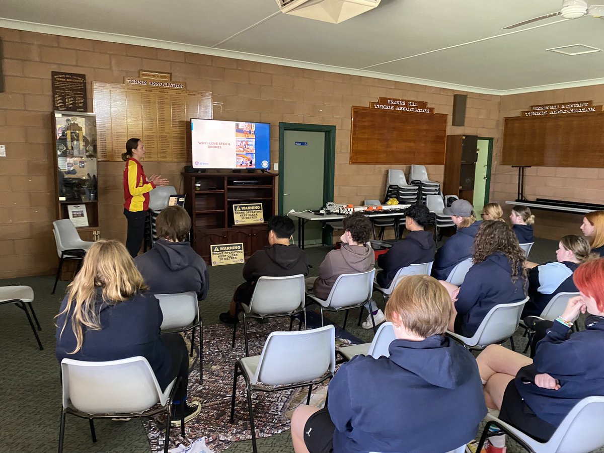 BrookeConroy13's tweet photo. Great week out in Broken Hill delivering SheMaps programs to High School students - learning to fly drones, code etc. Aiming to increase #womeninSTEM @AustralianUAVS @shemapsau #UAV https://t.co/it5mlqMQyP