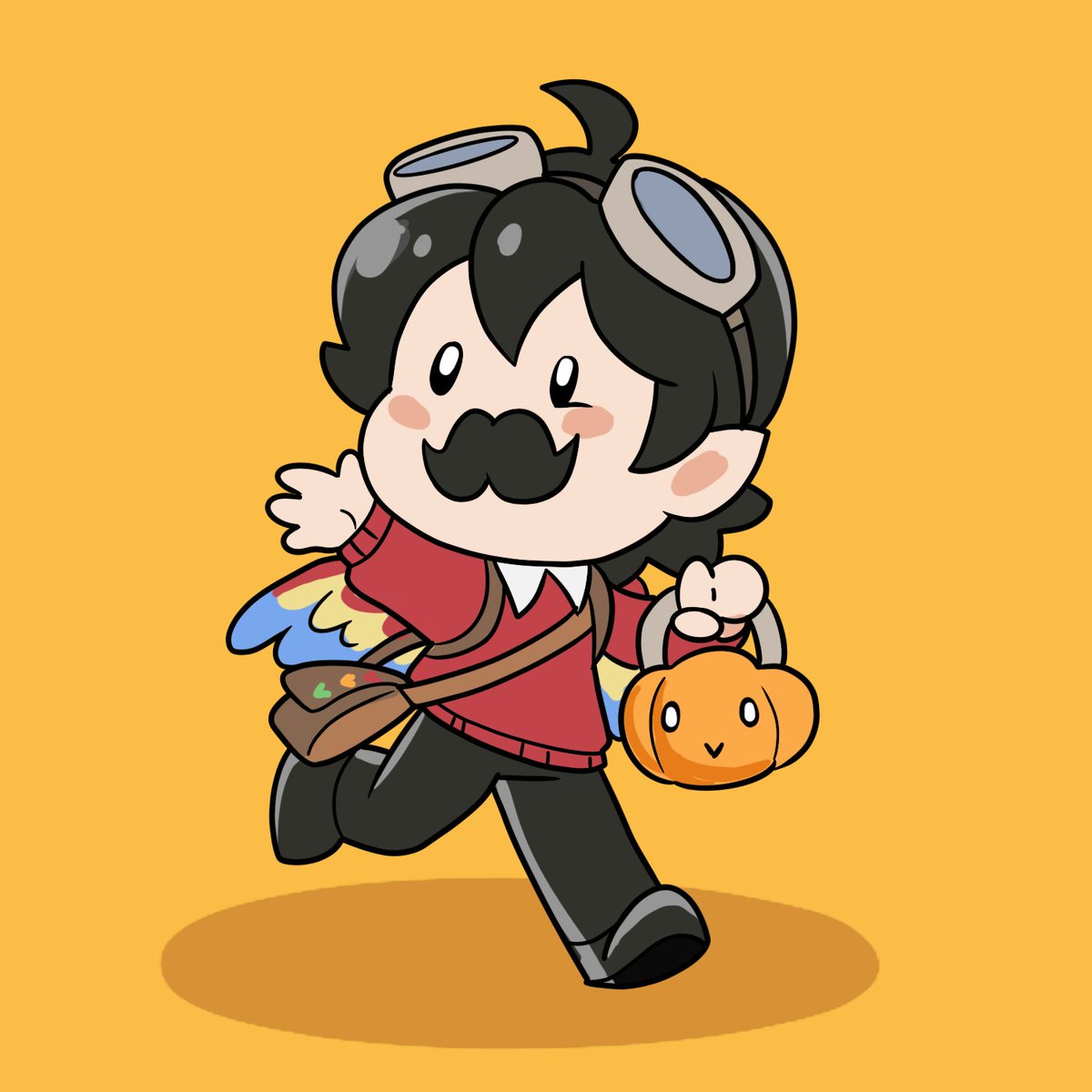 dailymumbojumbo's tweet photo. [211] Happy Halloween! A lot of you suggested to dress him as Grian, so here he is!

(sorry its late I was in the hospital) https://t.co/qIq59nqItl
