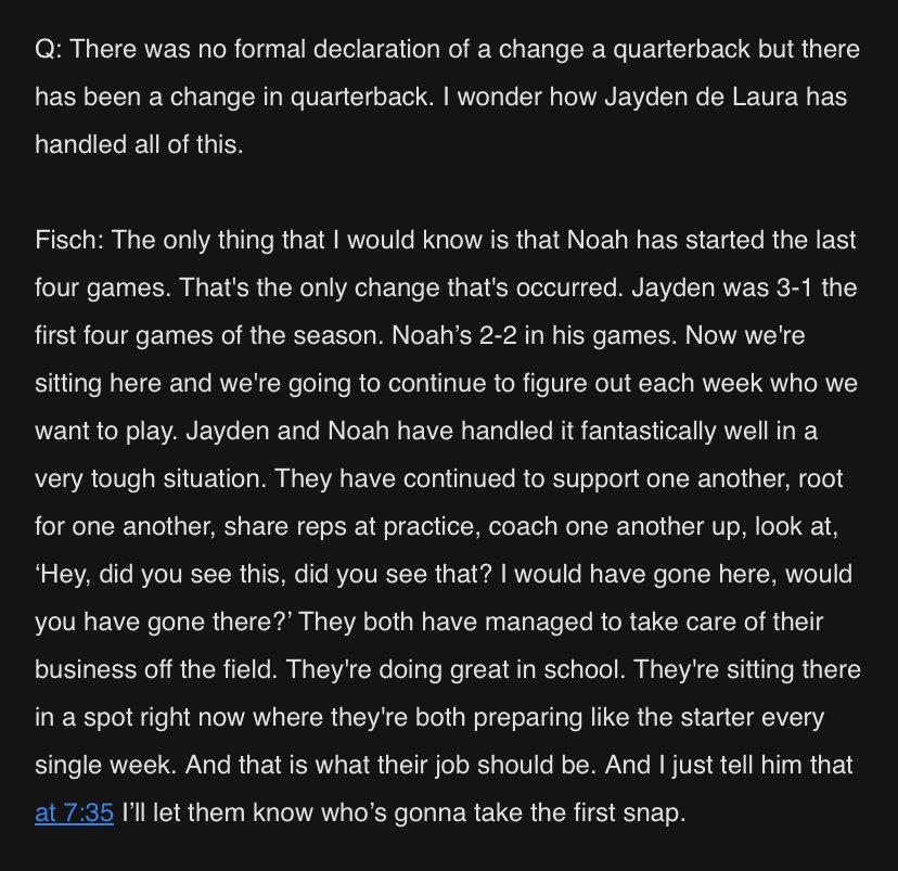 MichaelJLev's tweet photo. Last question (from me) and answer at todayβs presser with Jedd Fisch: https://t.co/uoaUP0n2VA