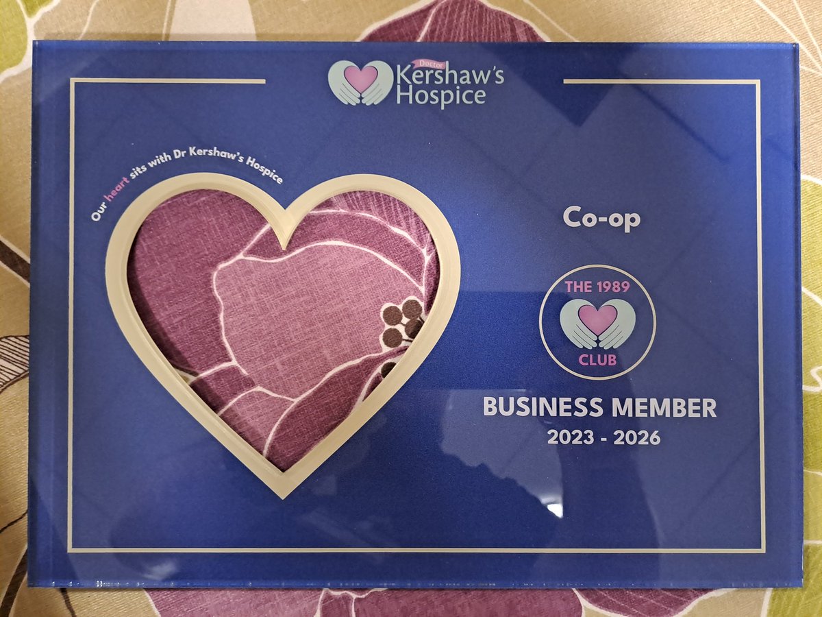 Amazing to attend <a href="/KershawsHospice/">Dr Kershaw's Hospice</a>  this evening to receive The 1989 Business Club award for <a href="/coopuk/">Co-op</a> s support of Dr Kershaws.  A truly inspirational organisation that I'm proud to support along with my team 👏  <a href="/aitken_em/">Emma Aitken </a>  Royton Coop have helped raise over £26,000 over 2 years