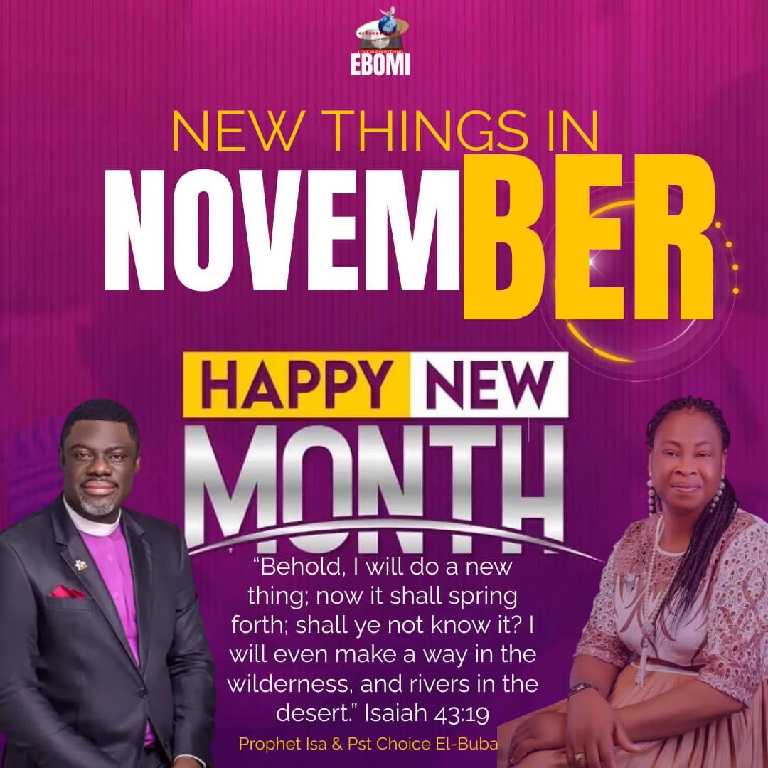 isaelbuba's tweet photo. May this new month bring new things your way in Jesus name.
#Prophetisaelbuba
#DoubleGrace
#HappyNewMonth https://t.co/GYejtMmHO9