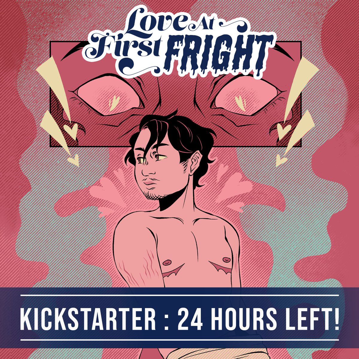 24 hours until the end of our campaign for Love at First Fright!

Get you very own wholesome zine about monster boys and their boyfriends here :
kickstarter.com/projects/curly…