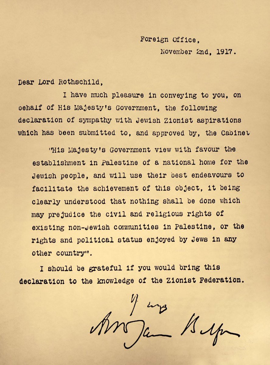 🚨BREAKING: On this day in 1917, Britain issued the Balfour Declaration, which gave Palestine away and resulted in the creation of the Rotschild State of Israel.

➡️ @RealTimeDailyNews