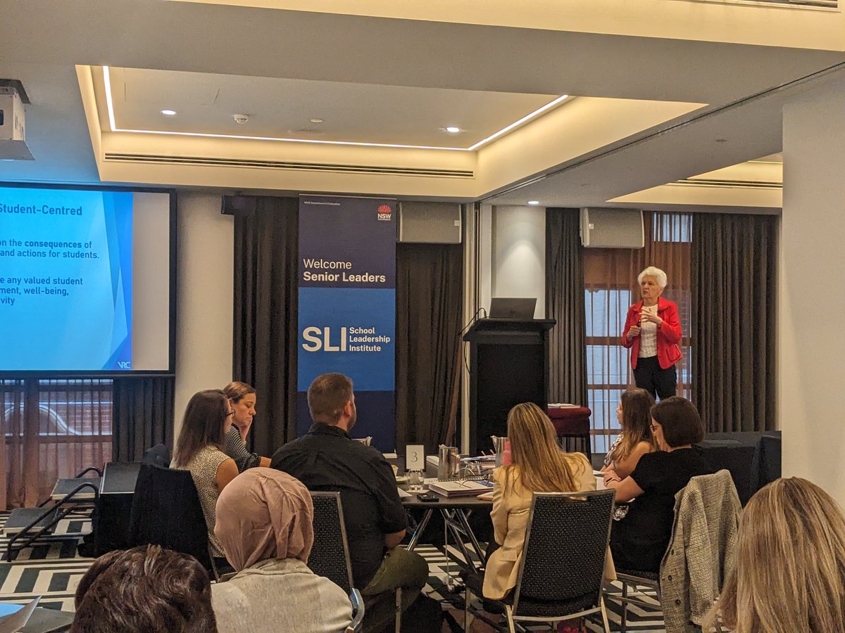 NSWSLI's tweet photo. It’s Day 2 of the SL-APLP and Cohort 10 begin their day with the incredible @RobinsonViviane speaking on student centred leadership as the core principle of their leadership practice. #NSWDoeAPLP https://t.co/EC87DW8kw9