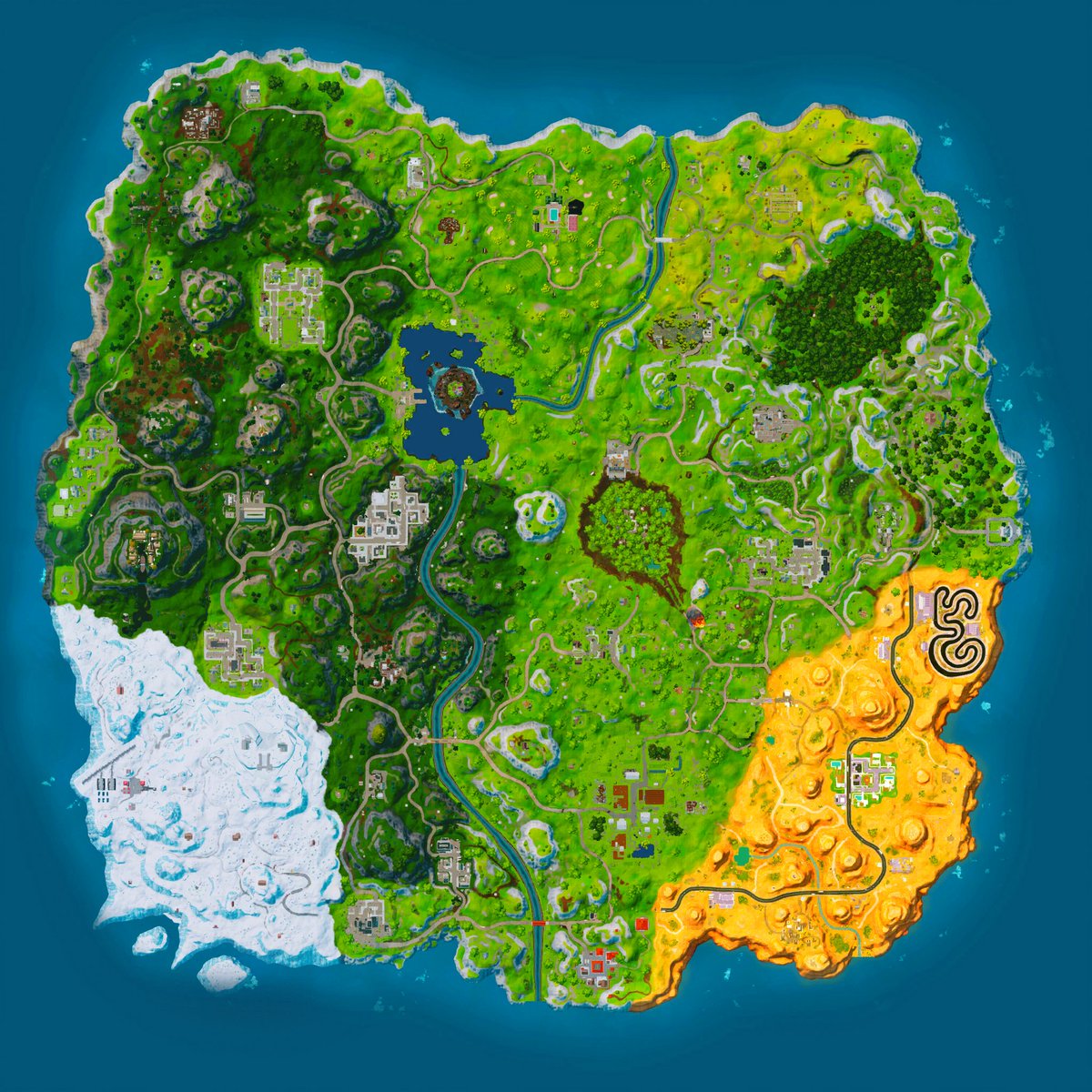 #FortniteOG 4 Map Stages! (via @GMatrixGames & @iFireMonkey)