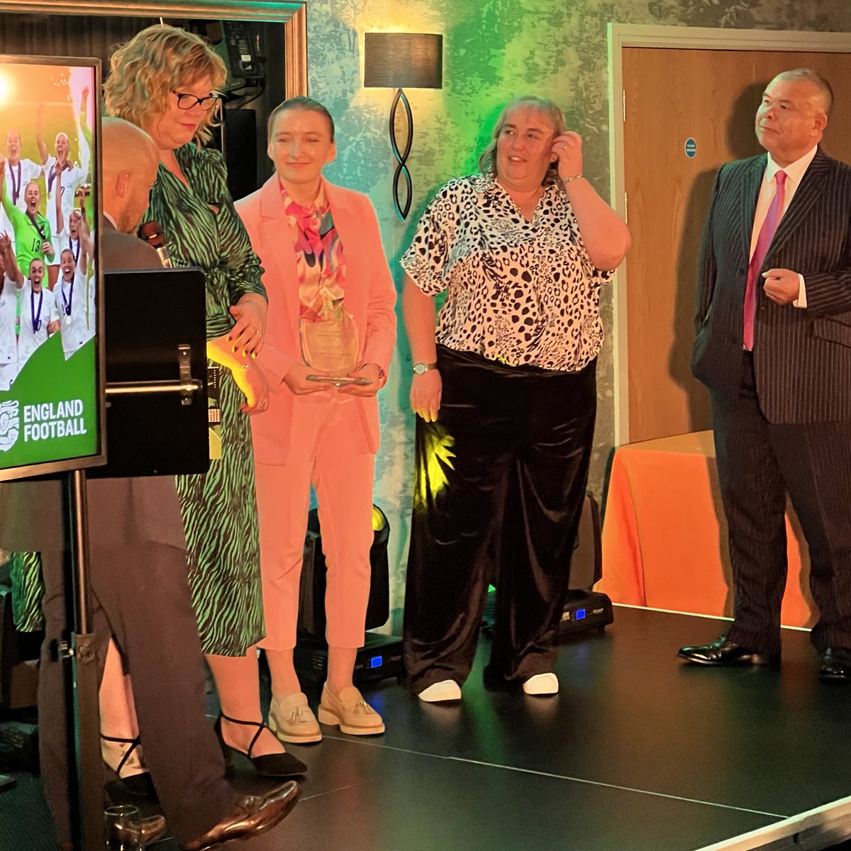 We’re joined on stage now by Lioness Award winners, Horncastle Town U15 Girls’, who are also national grassroots football award winners! 🏆👏🏼