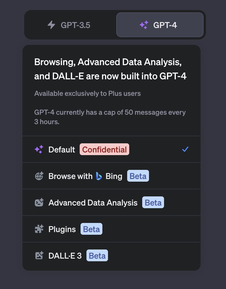 pmuehlbauer's tweet photo. @quartzh that is new got it right now aswell 

chatgpt-4 confidential https://t.co/LixT3cFvnH