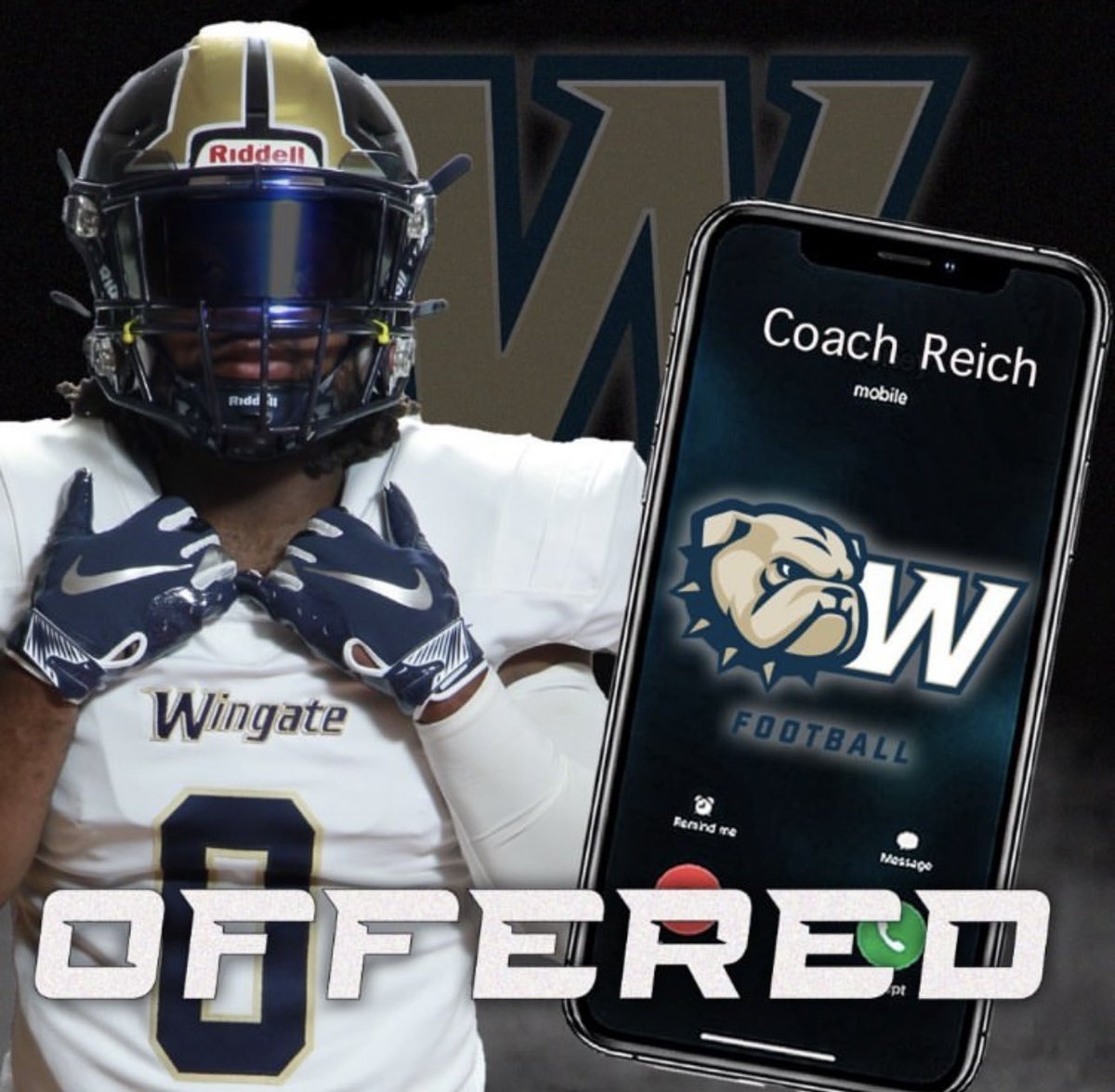 Chris McCallum (@chris32513609) on Twitter photo #AGTG Bessed to receive my first offer from <a href="/WingateFb/">Wingate Bulldogs Football</a> truly blessed and thankful!!!
<a href="/MikeSetzer/">Mike Setzer</a> <a href="/coach_dbridges/">Bridges</a> #AGTG Bessed to receive my first offer from <a href="/WingateFb/">Wingate Bulldogs Football</a> truly blessed and thankful!!!
<a href="/MikeSetzer/">Mike Setzer</a> <a href="/coach_dbridges/">Bridges</a>