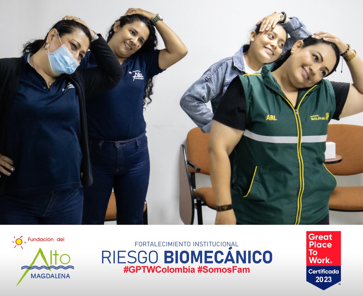 Fun_Magdalena's tweet photo. En la #FAM, hemos fortalecido la conciencia sobre la prevención de lesiones laborales mediante una capacitación en #RiesgoBiomecánico. ¡Juntos, promovemos la seguridad y el bienestar en el trabajo! #GPTWColombia #SomosFam #FortalecimientoInstitucional https://t.co/Naj0uNibtU