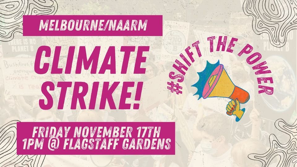 Two weeks till huge national climate strike Fri Nov 17. Join school children across AU take one day off to demand #auspol #shiftThePower away from fossil fuels and show #dutyOfCare for everyones future.
#ClimateEmergency #ss4c