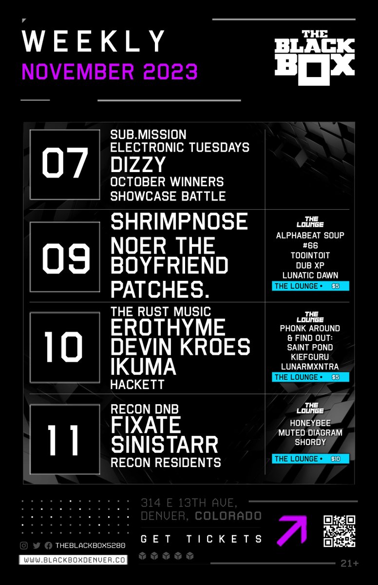 TheBlackBox5280's tweet photo. Next week at The Black Box!

Who you coming out for?

https://t.co/mtPKXtzWpf https://t.co/1doI5Zfg3g