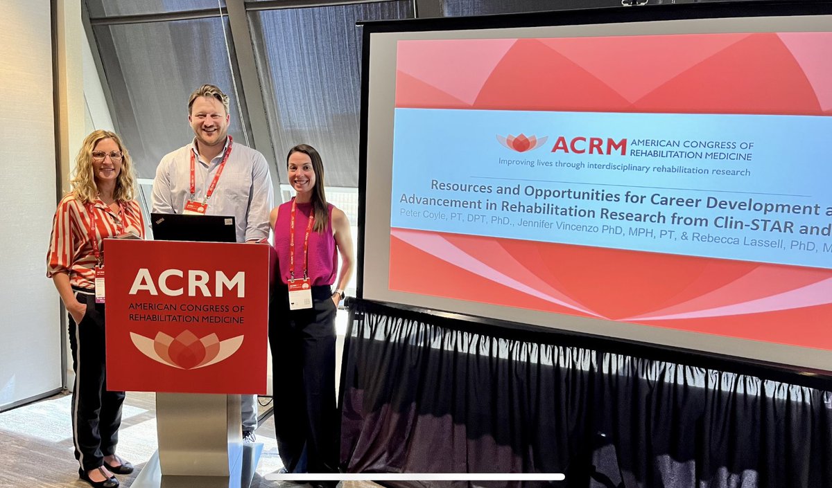 BeccaLassell's tweet photo. Thrilled to present at ACRM and share opportunities and resources for career development from @ClinSTARCC  and @LearrnNetwork with @jennifervin and Peter Coyle. Grateful to share ClinSTAR opportunities crucial to my career development with other early stage investigators. ✨ https://t.co/kesFrFSIj3
