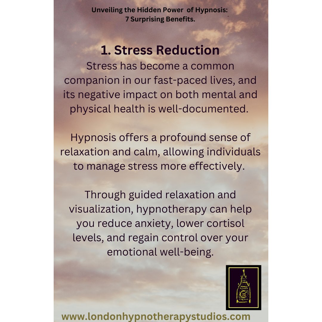 LonHypnoStudio's tweet photo. Hypnotherapy for stress reduction. https://t.co/gdOroirhWA