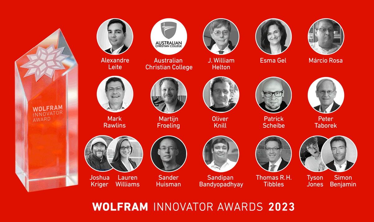 Congratulations to the 2023 Wolfram Innovator Award recipients! Read about all of the winners and their accomplishments here: wolfr.am/1hDmcUwn9