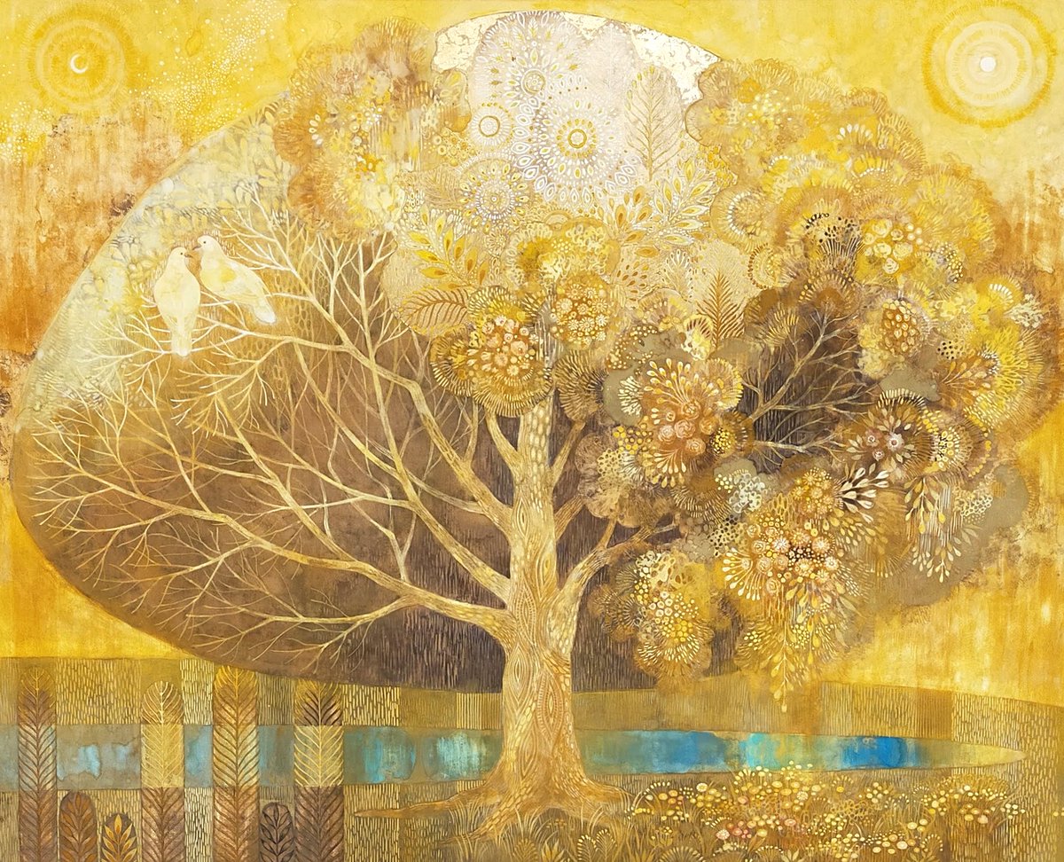 「かみさまのくに」
#日本画