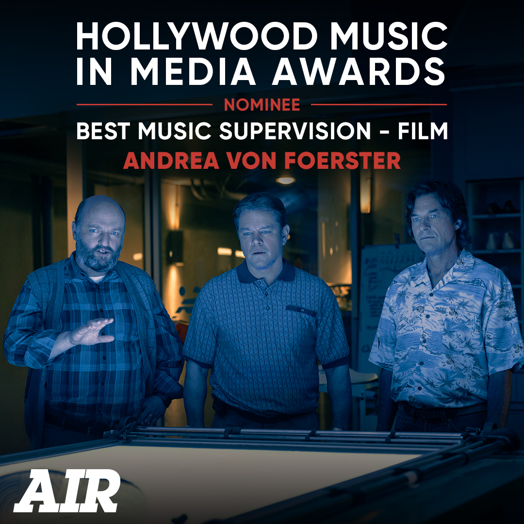 Congratulations to Andrea von Foerster on her nomination for @HMMAwards' Best Music Supervision - Film on AIR. 🎶