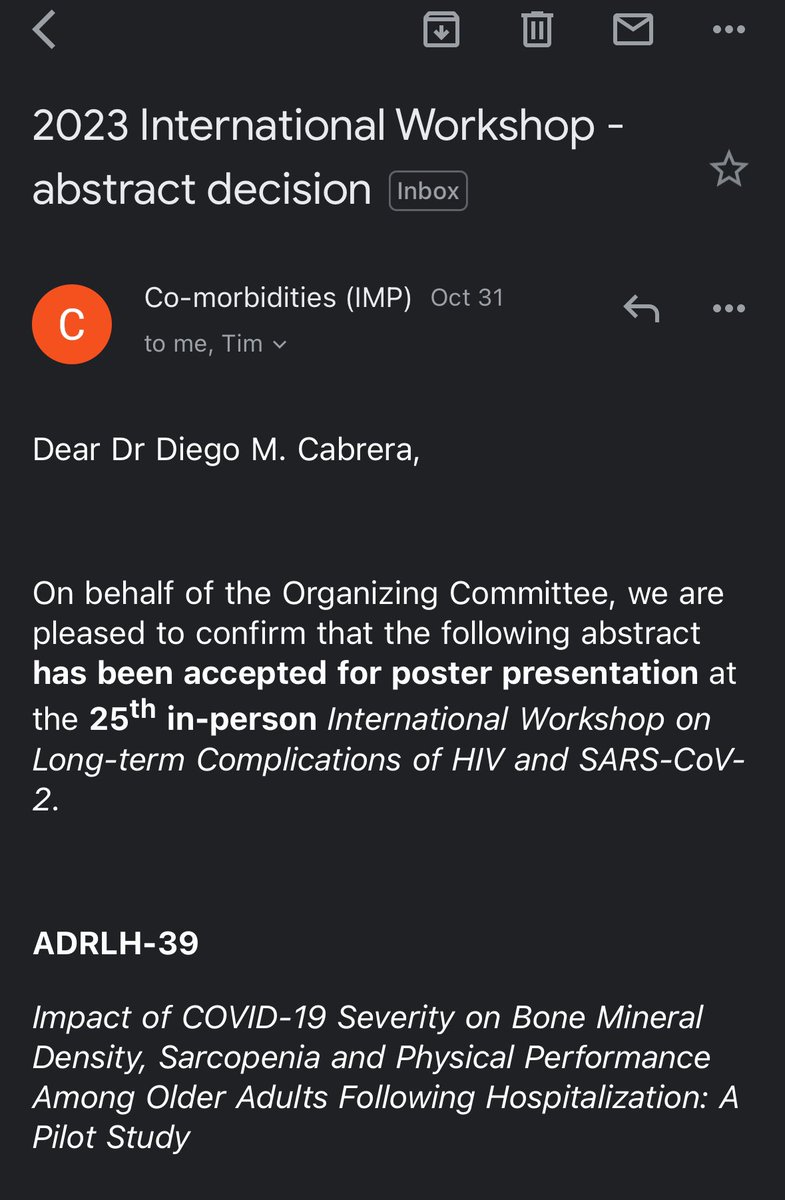 DiegoCabrera_93's tweet photo. Also happy to share that my poster got accepted for the International Workshop on Long-term Complications of HIV and SARS-CoV-2! https://t.co/XzkqybFOny