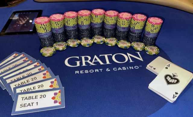 GratonPoker's tweet image. Join us every Tuesday and Thursday at 6 pm for our $250 NLH Tournament with $50 Double Green Chip Bounties.

15,000 starting stacks
20-minute levels
Unlimited entries to 8 pm

See you tonight!

bit.ly/3tDGoJJ