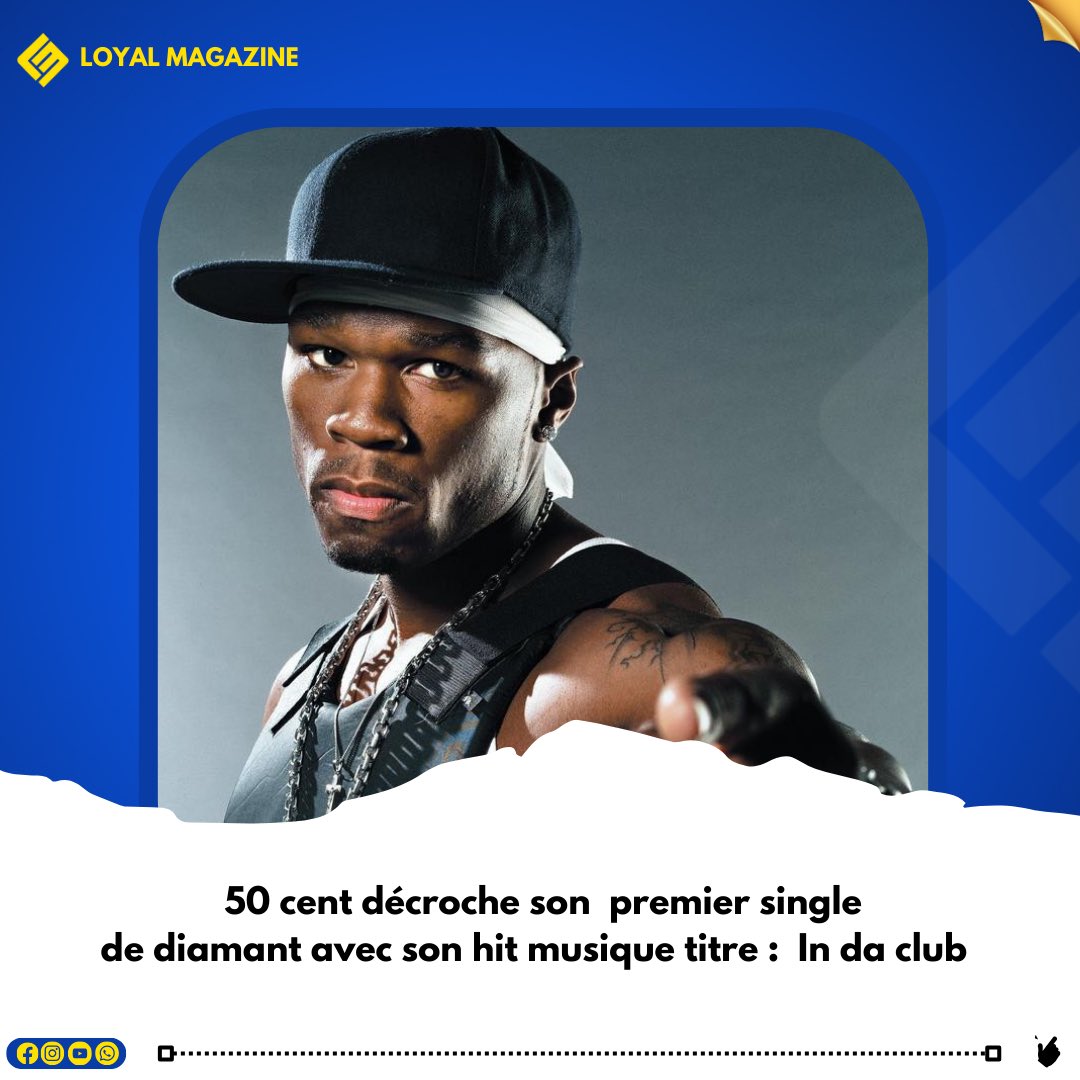 LoyalMag's tweet photo. @50cent décrochè son premier single de diamant avec I sa club 

https://t.co/tgRRAQyBsg

#music #50cent #hiphop #gunit #idaclub https://t.co/MKKMgEpfyK