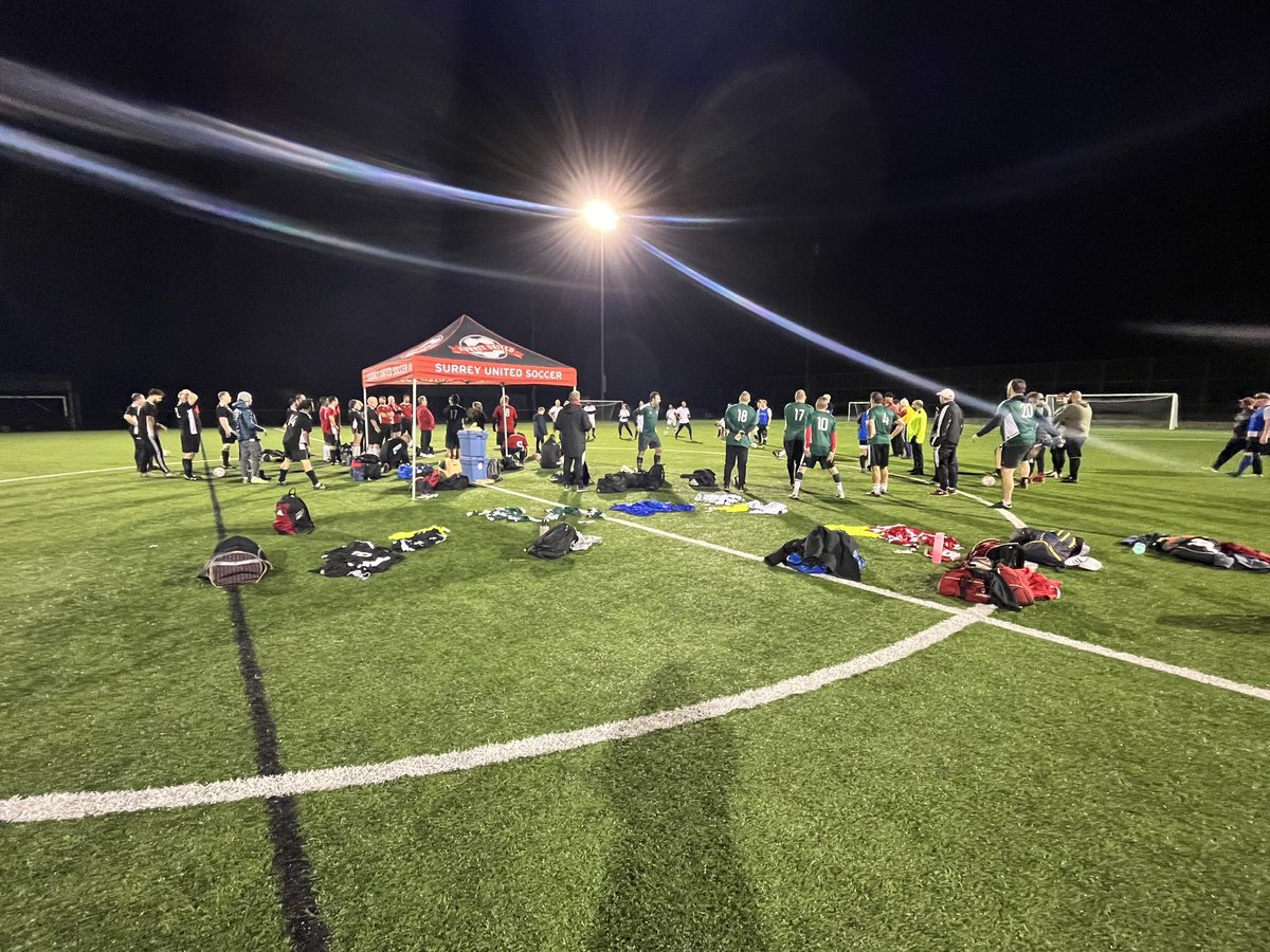SurreyUnitedSC's tweet photo. Beautiful night for our annual Fall Coaches and Managers game. Thanks to @FVSL1 for working with us and the fields to make this happen tonight. #appreciation #coachappreciation #managerappreciation https://t.co/G2TVgB19rI
