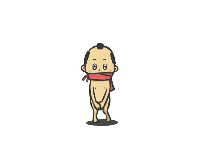 10/22 寒いときは首を温めるといいって聞いて早速やってみたふんどしさむらいさん  #イラスト #一日一絵