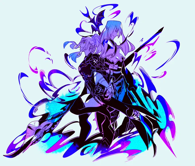 Kofi for  ! Their OC Lyrith and Estinien!