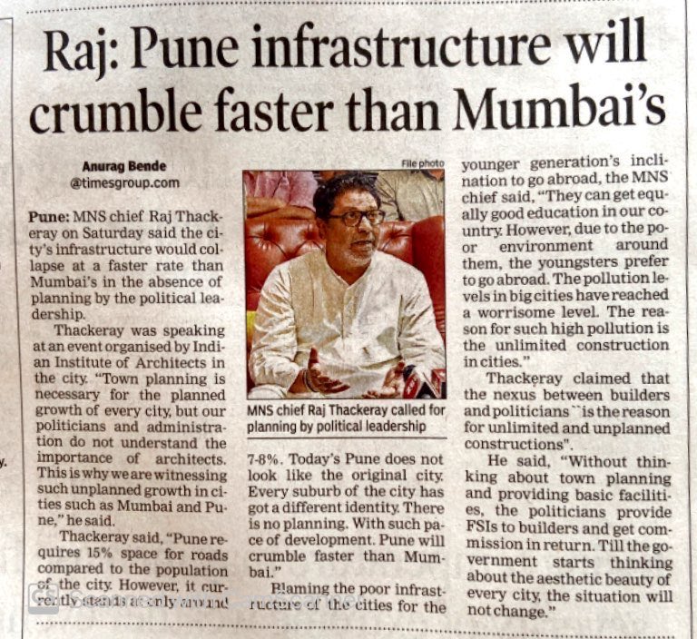 bonyuppal's tweet photo. What would we take off this opinion. @RajThackeray @mnsadhikrut you will be branded as #AntiDevelopment gang now. https://t.co/wI77IkCj3n