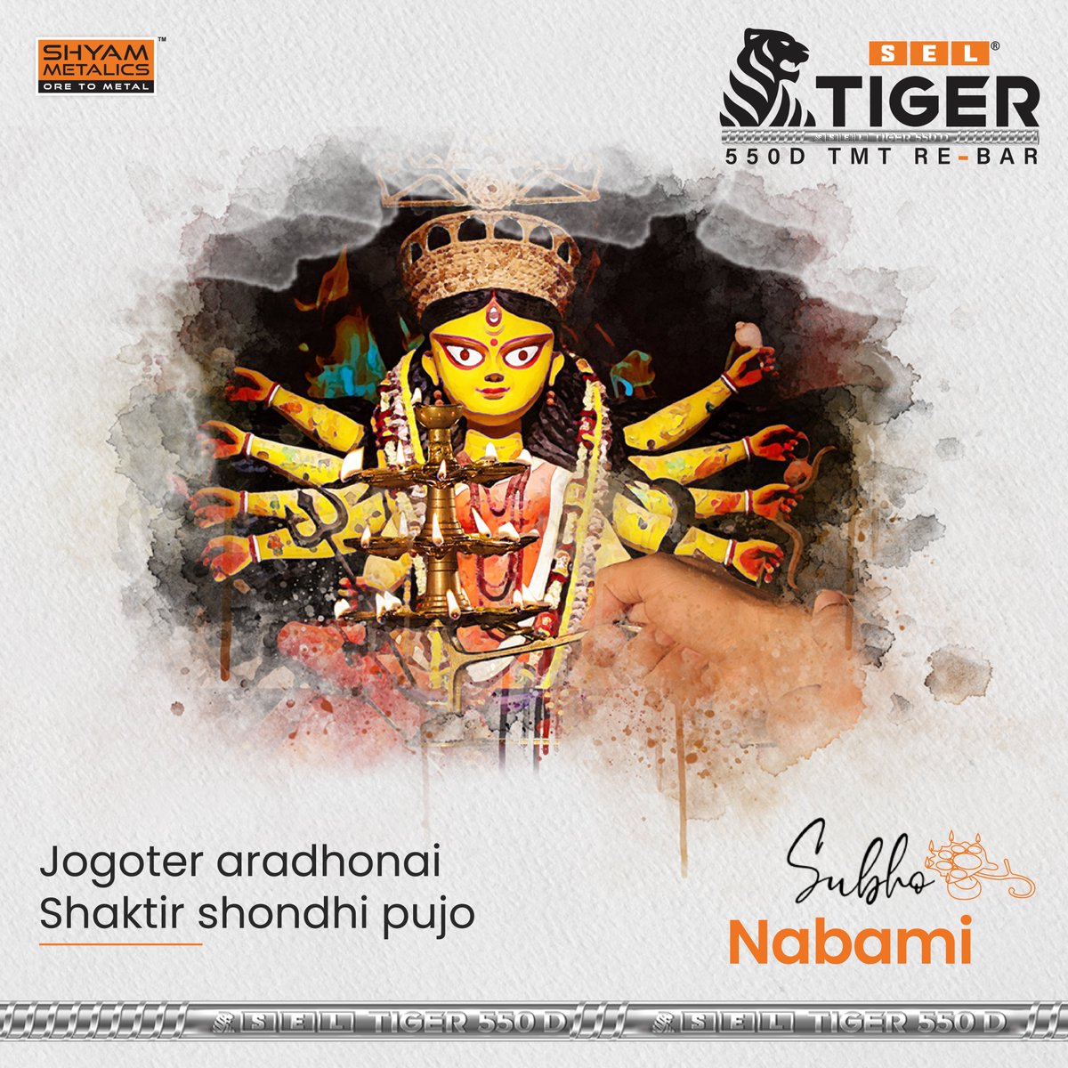 The divine ritual of aarti & dhunuchi naach begins the  celebration of Ma Durga’s last night with us as she blessed us on the auspicious occasion of Navami! 

#SELTiger #ShyamMetalics #Navratri #DurgaPuja #TMTBars #MazbootNeev #Strength