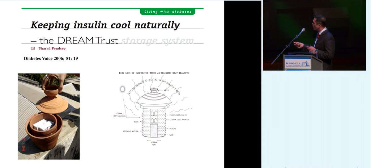 PracticalDeeb's tweet image. Graham Ogle and Sanket Pendsey talk about insulin heat stability and the use of evaporative clay pots to store insulin. In short the insulin was effective even after 4 months. #ISPAD2023 #dedoc