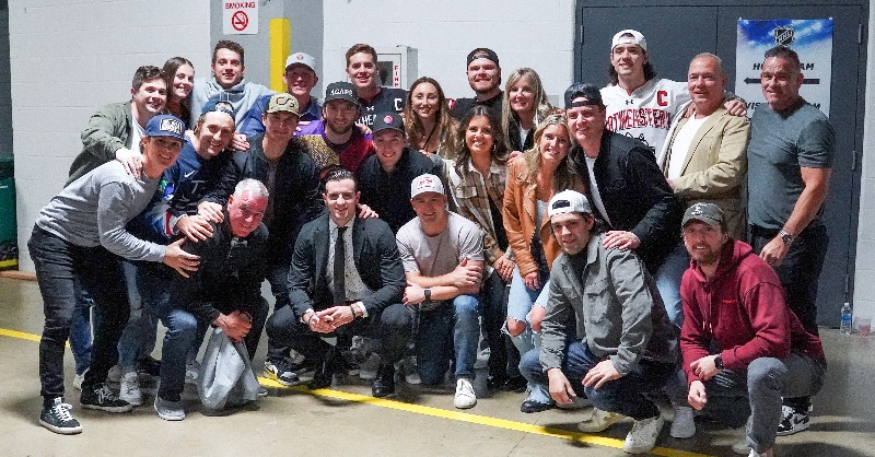 penguins's tweet photo. Connor Shea on his younger brother Ryan: "No matter where he goes, he’ll have a crew following him no matter what... Since Day 1, I’d like to think that I was his No. 1 fan. He’s the hardest-working kid I’ve ever met."

Shea's Support System Shows Up for His NHL Debut ⬇️