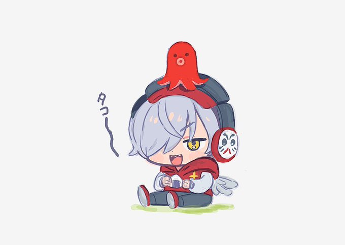 「grey hair red hoodie」 illustration images(Latest)