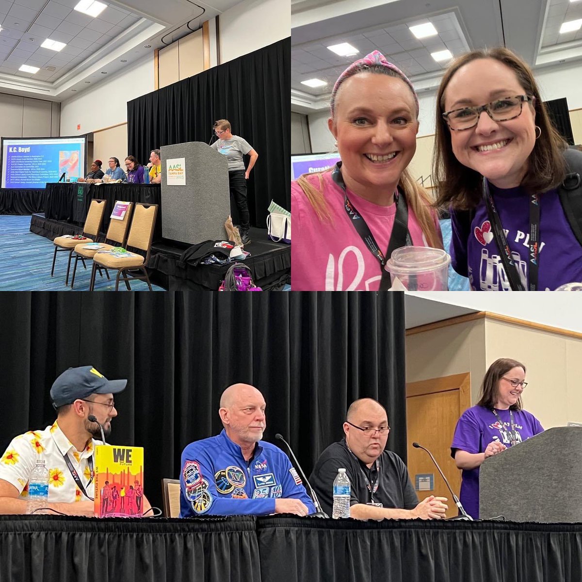 I really stunk at taking pics today but I did snag a few. I listened to an excellent panel of Librarian MVP’s discuss the value of plan’s, got lots of hugs from so many friends, learned a new Canva trick, and listened to a wonderful author panel of adventure writers. 

❤️#AASL23