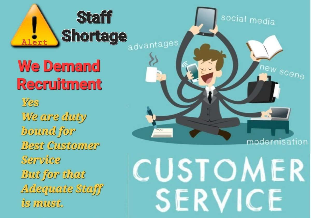 We want sufficient staff for efficient customer service.

We demand adequate recruitments.

We oppose employment eater outsourcing policy.

We condemn exploitative contract Jobs.

#BankRecruitment
<a href="/CNBCTV18News/">CNBC-TV18</a>
<a href="/IndianExpress/">The Indian Express</a> 
<a href="/ndtv/">NDTV</a>