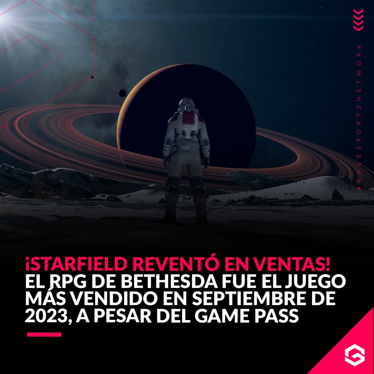 A pesar de estar disponible prácticamente gratis a través del Game Pass desde su primer día, Starfield logró posicionarse como el juego más vendido de Septiembre de este año.
