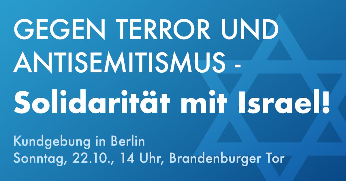 Voller Entsetzen über den Antisemitismus, der sich auf den Straßen und social media Bahn bricht. Zeigt Eure Solidarität mit Israel. 🔯