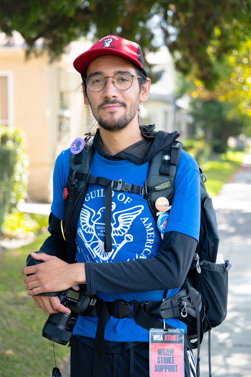 On this 100th day of the #SagAftraStrike, meet one of the unsung heroes of this labor movement @JW_Hendricks. JW has been taking photos of the picket lines since day one. In his words, 'I was laid off about a month before the #WGAStrike started. I was drowning in credit card