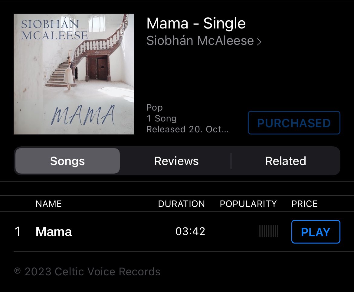 Wonderful new release by <a href="/SiobhanMcAleese/">Siobhán McAleese Music</a>: #Mama is inspired by Siobhán’s own mother and is a lovely tribute to this priceless being in each of our lives whom we cannot thank enough. Treasure your mom, call her often and let her know that you love her. One day she’ll be gone.🌹