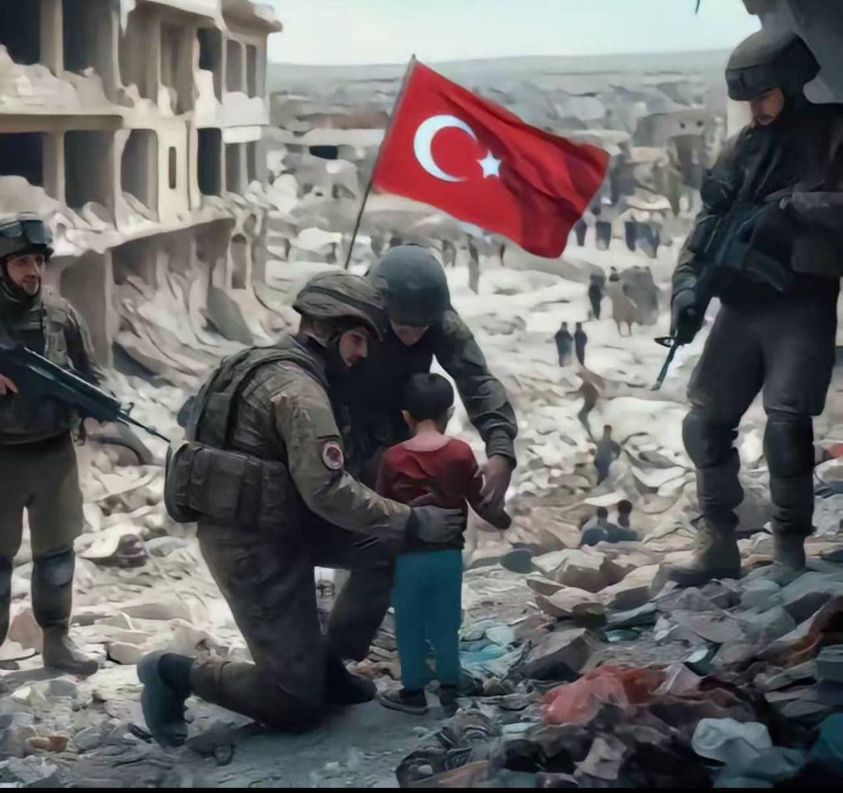 Devlet Bahçeli'nin açıklamarından sonra, Filistin'li hesaplar tarafından paylaşılan resimler gündem oldu.
