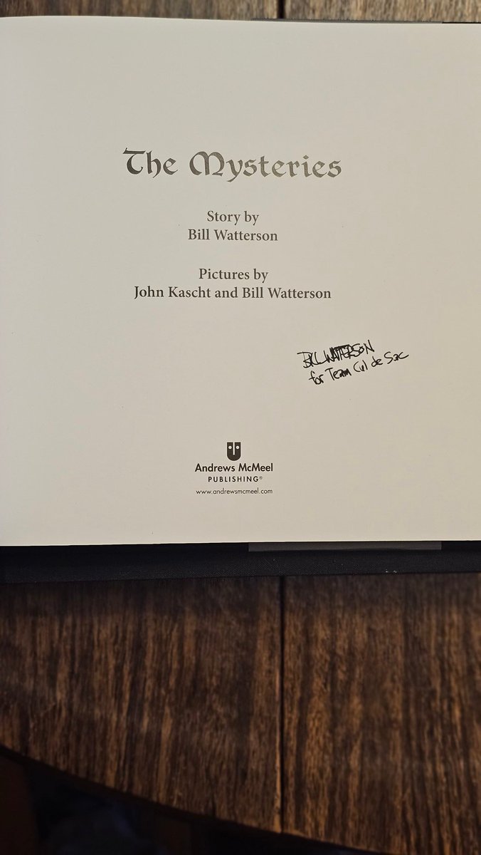 Auctioning this sweet one of a kind book from Bill Watterson. We appreciate his continued support for us.