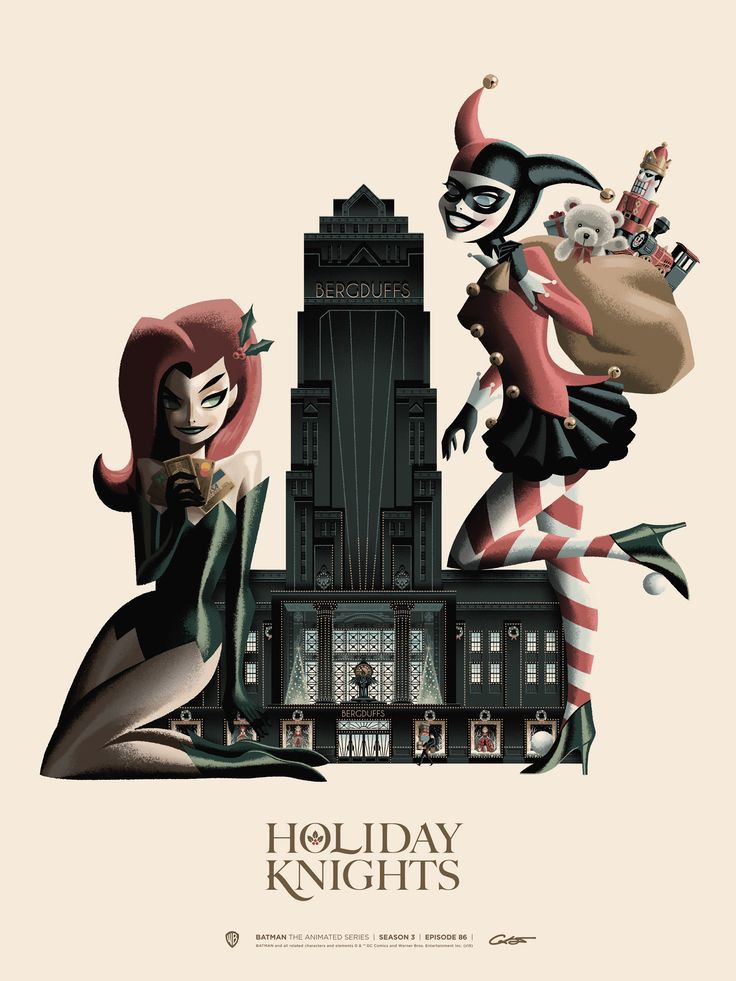 Harley Quinn & Poison Ivy (Holiday Knights) by George Caltsoudas // #HarleyQuinn #PoisonIvy