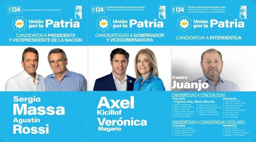juanjo_castro's tweet photo. Vecinos y vecinas éste domingo 22 de octubre
              
• Vota con el corazón ❤️ 
• Vota en defensa de la patria.
• Vota los colores de la bandera argentina 🇦🇷
• VOTA BOLETA COMPLETA.

@SergioMassa Presidente 
@Kicillofok Gobernador 
@juanjo_castro Intendente https://t.co/ni1QNz22DD