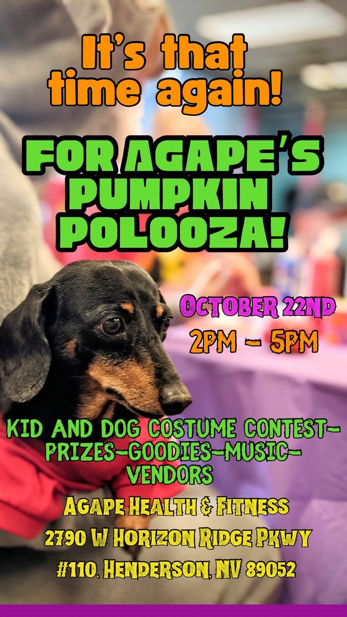 🐶 LAST CALL 🥳⁣

@agape_animal_chiropractic presents Pumpkin Palooza at <a href="/agape_health/">Agape home health</a> with costume contests, games and much more! TOMORROW from 2-5pm 🐶

We are so sad we can't attend this event due to previous commitments so please go have fun for us!! 🥺🎃
...